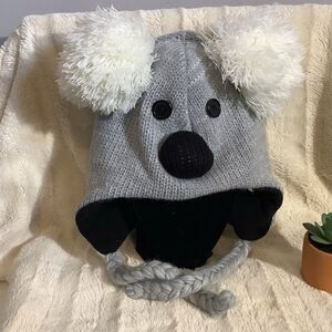 Kids Koala hot with Pom Pom ears and braided ties size Junior